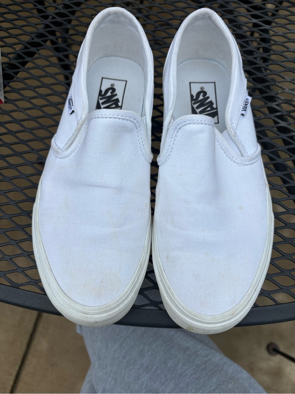Vans Classic Slip-On Canvas Sneakers - White